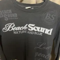 75.Beach Sound ブラック ロングスリーブ Tシャツ SS