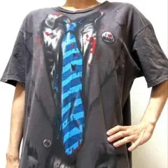 ウェルウォーン ネクタイスーツ コスチューム Tシャツ グレー灰色XL 古着