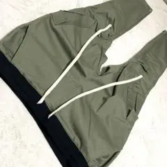 【未使用級】mnml ZIP カーゴ ドローコード パンツ オリーブ XXL