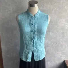 古着　ヴィンテージ コットン　チャイナシャツ　レトロ　used ビンテージ