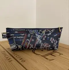 SALE ハンドメイド　設計図柄　ペンポーチ