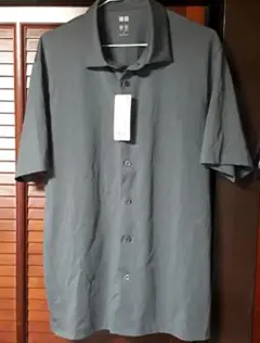 今期完売　新品ユニクロ エアリズムコットンフルオープンポロシャツ L Gray