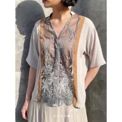 新品 MURRAL 刺繍ブラウス 半袖