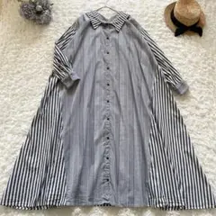 And Couture/アンドクチュール　マルチストライプ柄シャツワンピース