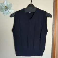 紺色のニットベスト　130cm