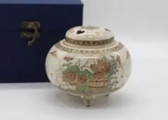 稀少 古董 仁清造 金彩色絵 香炉 香道具 時代物 美品 稀少 古董 仁清造 金彩色絵 香炉 香道具 時代物 美品