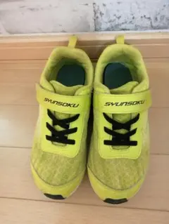 瞬足21cm蛍光イエロー黄色子供運動靴スニーカー運動会