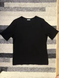 GU リブT XLサイズ　レディース　Tシャツ　ブラック