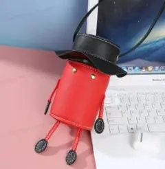 r09ＤＩＹハンドメイドジェントルおじカワ小物入れ手作りフルセット針糸付赤231
