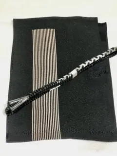 モノトーン帯揚げ帯締めセット 黒 訪問着 振り袖 成人式 結婚式 パーティー