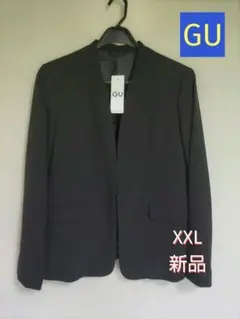 新品!送料込!ジーユー GU ノーカラージャケットZ+E XXL ブラック