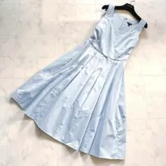美品✨アンテイラー コットン フレアワンピース プリーツ 大きいサイズXL相当