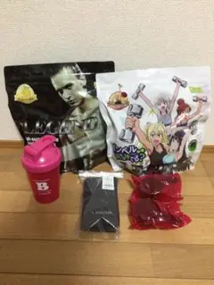 プロテインセット 1kg×2袋 シェイカー、リストラップ付き