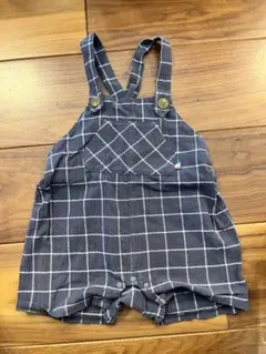 ★美品★tete a tete チェック柄オーバーオール 80cm バースデイ