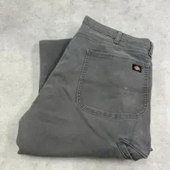 ディッキーズ　ダブルニーダックペインターパンツ　ダック地　古着　グレー　W38