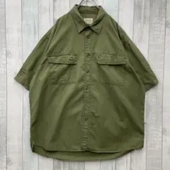 カベラス　半袖シャツ　ポケット付き　オーバーサイズ　カーキ　XL
