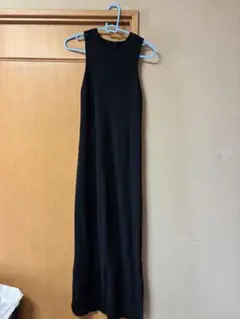 MURUA ノースリーブワンピース ロングワンピース リブニット ブラック