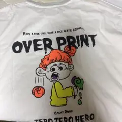 over print ZERO ZERO HERO Tシャツ ホワイトXL