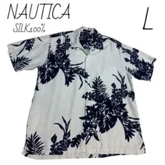 ノーティカ　NAUTICA アロハシャツ　サイズL SILK100%