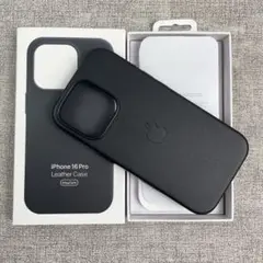 「新品未使用」iPhone 16 Pro レザーケース ブラック MagSafe