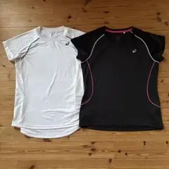 アシックス　Ｔシャツ2枚セット　Ｍ〜Ｌ　白・黒