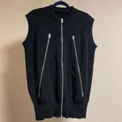 MM6 Maison Margiela 5zipモチーフコットンニットベスト
