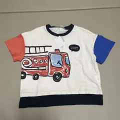 消防車プリント 半袖　Tシャツ 90cm