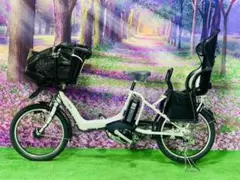 ❷4382 子供乗せ電動自転車YAMAHA3人乗り20インチ良好バッテリー