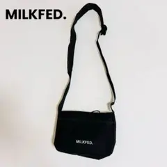 MILKFED. ショルダーポーチ ブラック ロゴ刺繍 ミニバッグ