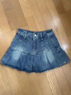 ￼ 【GRL】インパン裏地付きベルトデニムプリーツスカート［at2307］