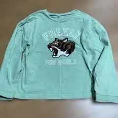 トラ刺繍ミントグリーンTシャツ 130