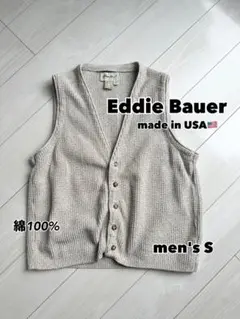 Eddie Bauer 綿100% ベスト メンズ S エディバウアー