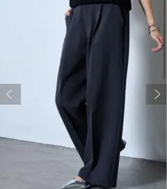 ストレッチイージータックワイドパンツ チャコールグレー
