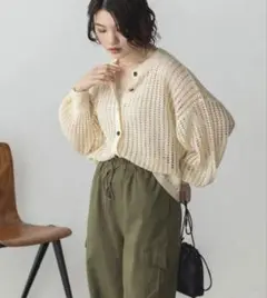 ハンチ　hunch メッシュカーディガン