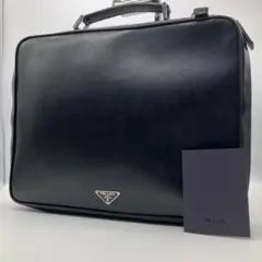 美品✨ PRADA PCケース ビジネスバッグ サフィアーノ ブラック 三角ロゴ