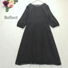美品✨洗える✨リフレクト フォーマル プリーツ ワンピース 大きいサイズ 濃紺