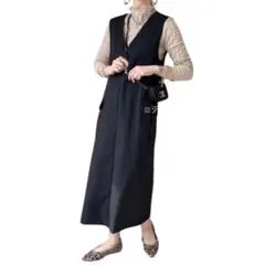 ZARA ザラ　ミディジャンパースカート　パッチポケット　ワンピース　黒S 人気