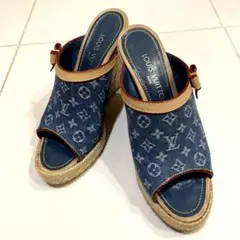 LOUIS VUITTONデニムキャンパスサンダル