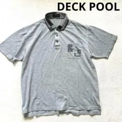 【DECK POOL】 L 半袖ポロシャツ　メンズ　グレー　ゴルフシャツ