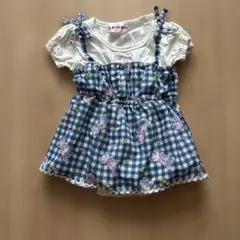 SWIMMER チェック柄ウサギワンピース 95cm未満