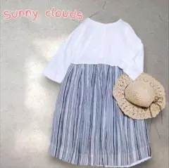 新品☆Sunny clouds サニークラウズ　くっつきワンピース　綿麻　L