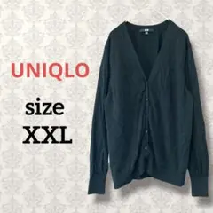 ユニクロ【XXL】ウール混カーディガン 伸縮性 オフィスカジュアル 大きいサイズ