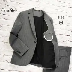 【美品】CloudStyle セットアップ スーツ ピンストライプ柄 ラペルピン