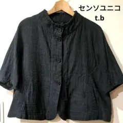 センソユニコ　t.b 柔らかい着心地　綿麻　はおりジャケット　カーデ