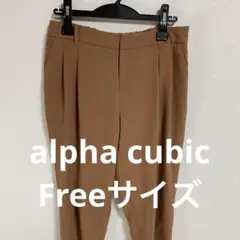 ブラウン プリーツスラックス ゴムウエストパンツレディース(0579)