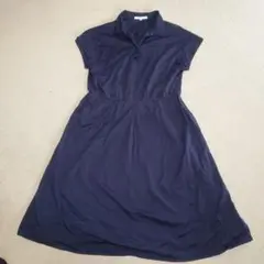 UNTITLED ネイビーカットソー シャツワンピース 48
