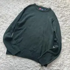 【90's】CHAPS チャップス コットン ニット グリーン XL ゆるだぼ
