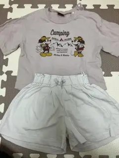 女の子　半袖Tシャツ　キュロット　95