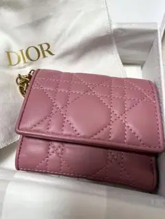 DIOR レディディオール 三つ折り財布 ラベンダー