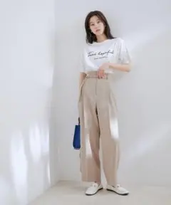 新品未使用ワイドパン　ベージュ系